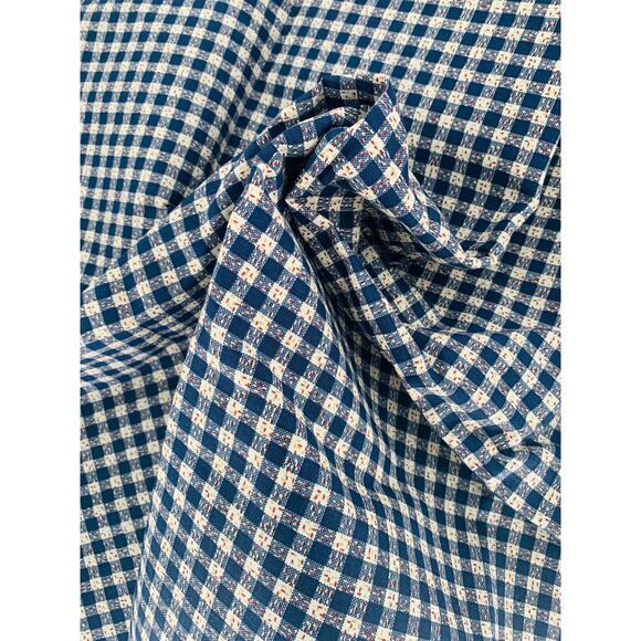Quilting Cotton Fabric Crafting By The Yard 56" Wide Blue Check Red Flecks White - Picture 4 of 5
